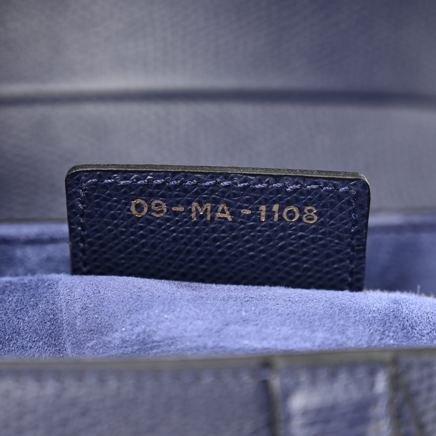 Grained Calfskin Saddle Bag Navy