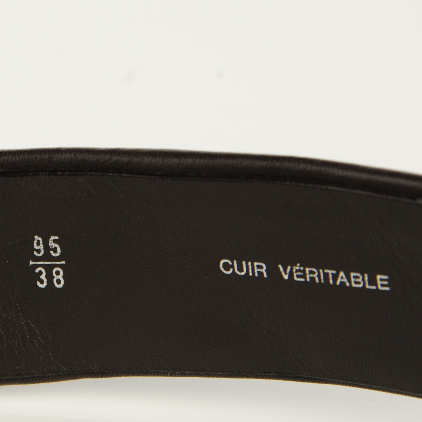 Calfskin Quilted CC Belt 95 38 Dark Brown