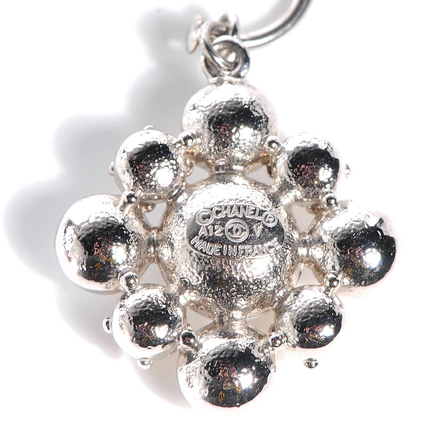 Crystal CC Dangle Earrings Silver