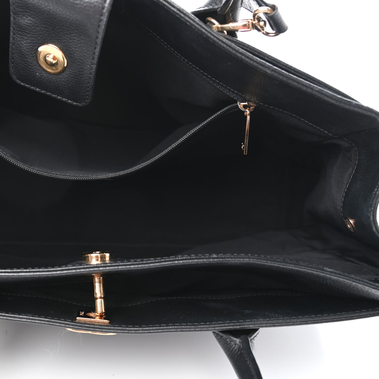 Calfskin Cerf Executive Shopper Tote Black