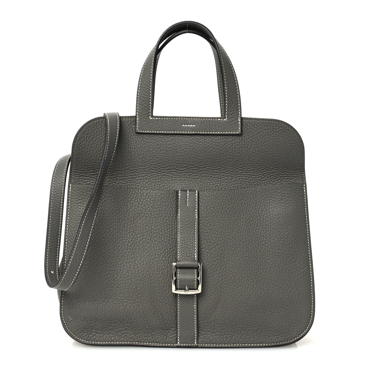 Hermes Taurillon Clemence Halzan 31 GM Gris Meyer 1 of 10