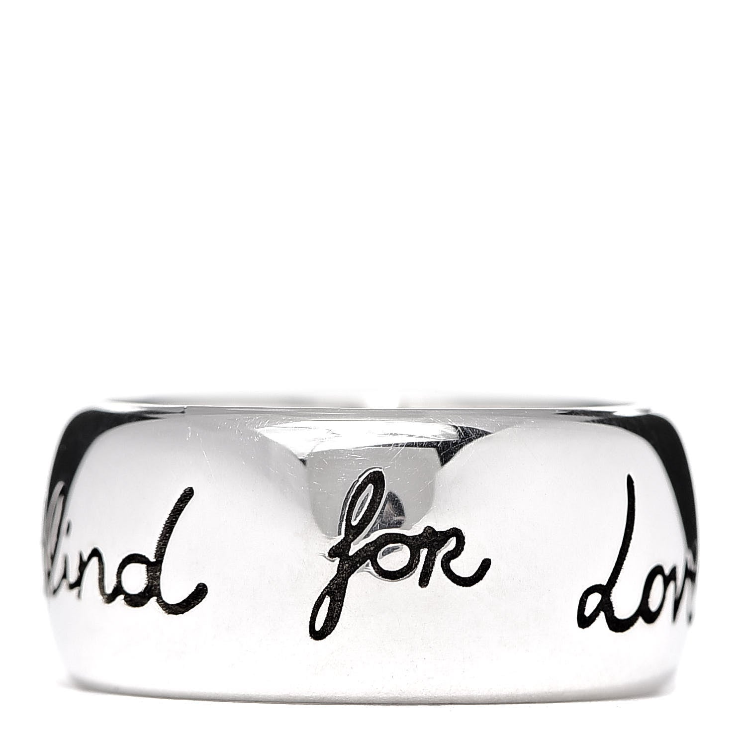 Gucci Sterling Silver Blind for Love Band Ring 53 6.25 4 of 7