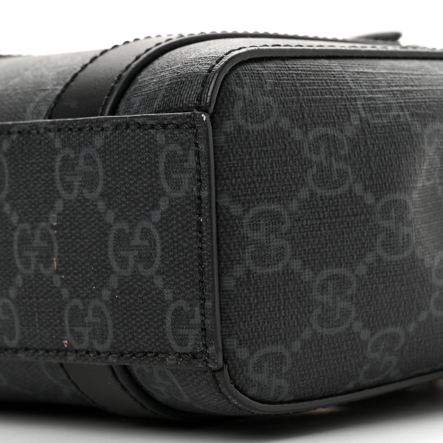 Gucci GG Supreme Monogram Appia Calfskin Web Mini Tote Bag Black 8 of 8