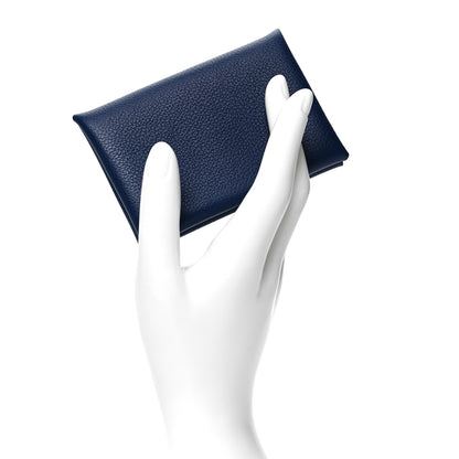 Hermes Evercolor Verso Calvi Card Case Bleu Saphir Bleu France 2 of 13