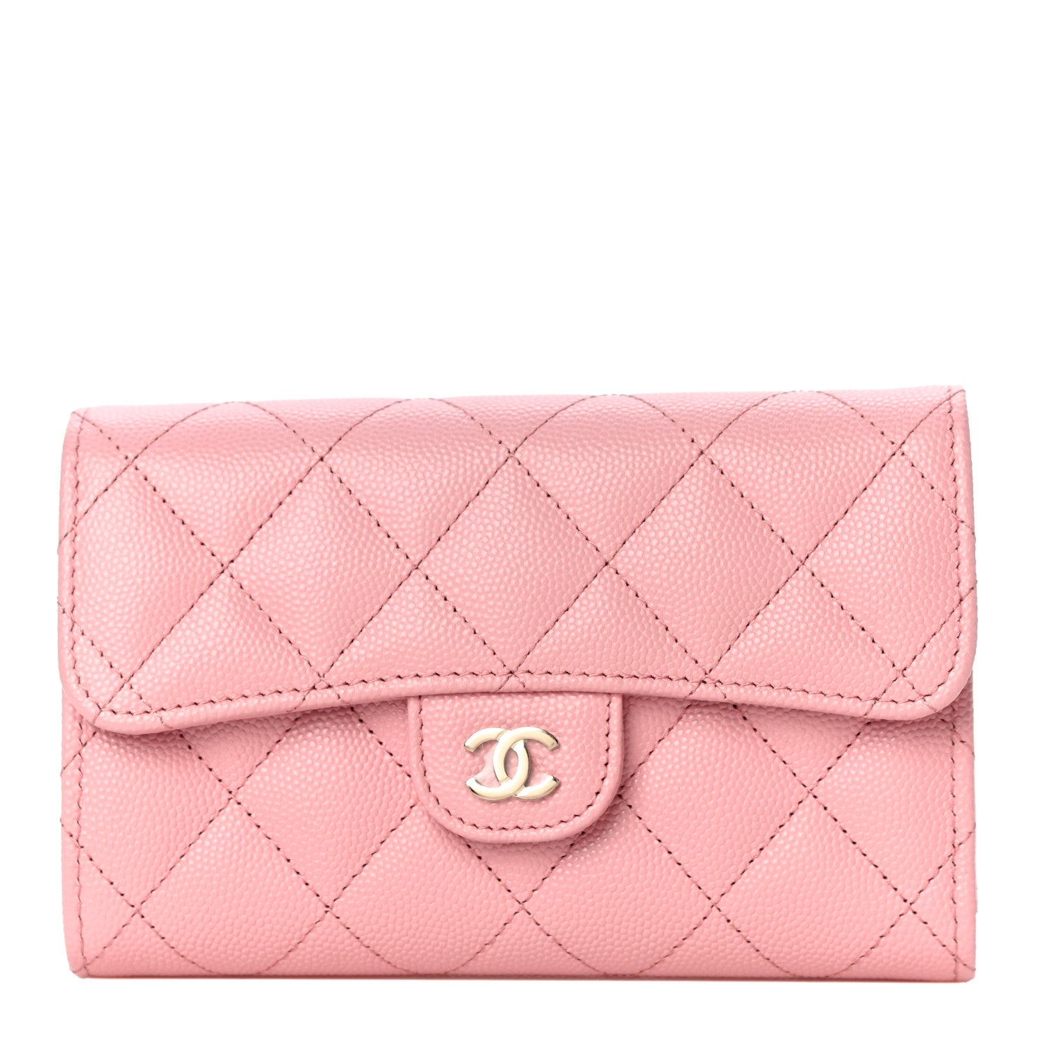 Chanel Caviar Quilted Medium Flap Wallet Pink 1 of 12