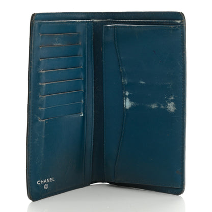 Chanel Patent Calfskin Quilted Yen Wallet Blue 5 of 15