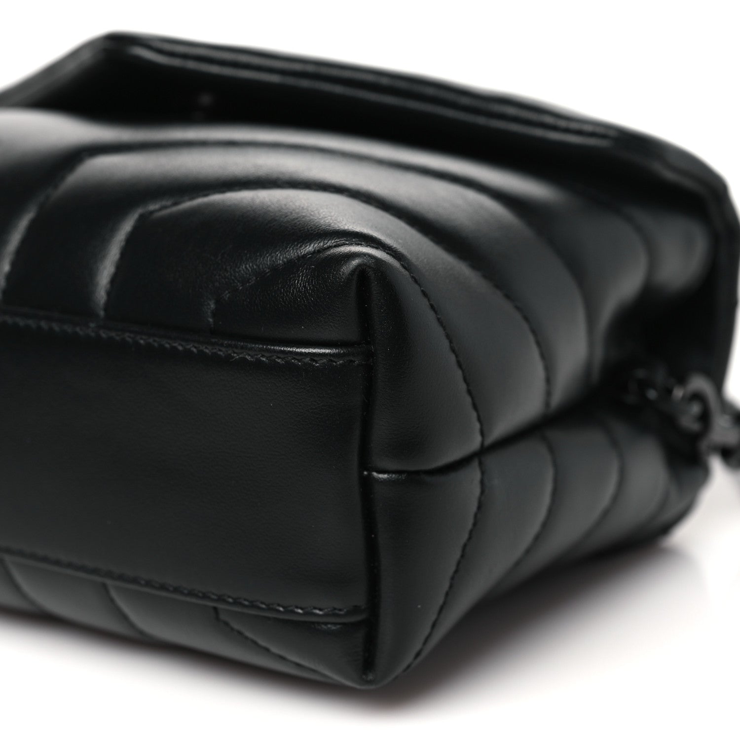 Saint Laurent Calfskin Y Quilted Monogram Monochrome Toy Loulou Crossbody Bag Black 10 of 11