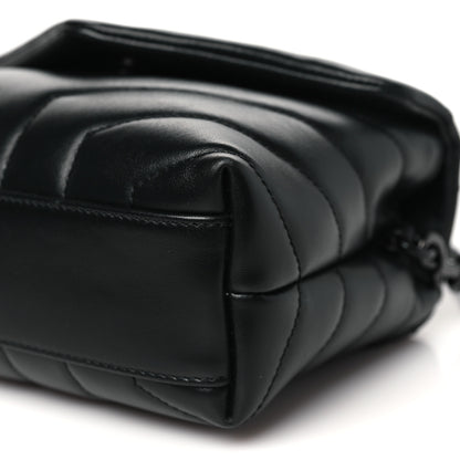 Saint Laurent Calfskin Y Quilted Monogram Monochrome Toy Loulou Crossbody Bag Black 10 of 11