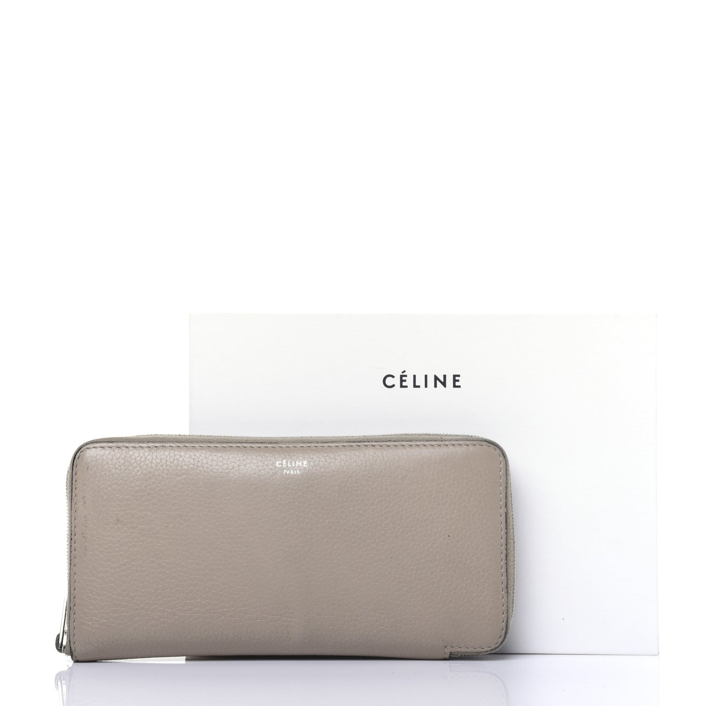 Drummed Calfskin Zip Around Organizer Wallet Dune