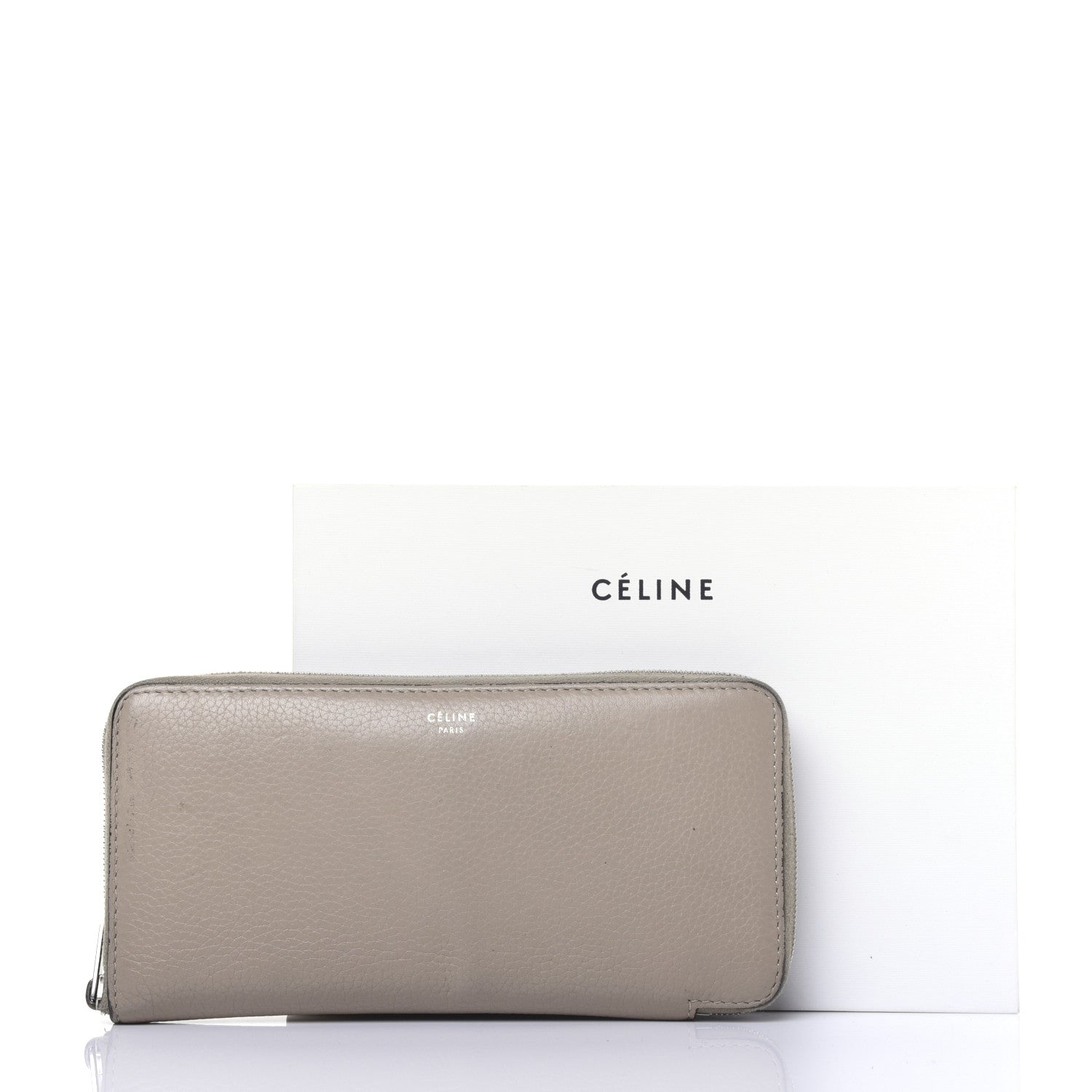 Celine Drummed Calfskin Zip Around Organizer Wallet Dune 20 of 20