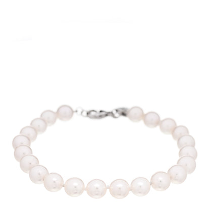 Tiffany 18K White Gold Akoya Pearl 7-7.5mm Essential Bracelet 1 of 5