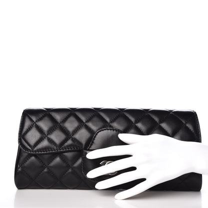 Chanel Lambskin Quilted Large Flap Clutch Black 2 of 9
