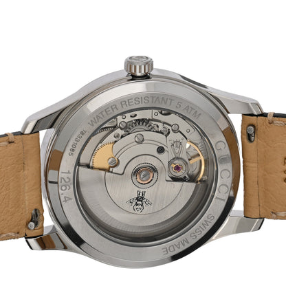 Gucci Stainless Steel Ostrich Mother of Pearl 38mm G-Timeless Cat Automatic Watch 4 of 4
