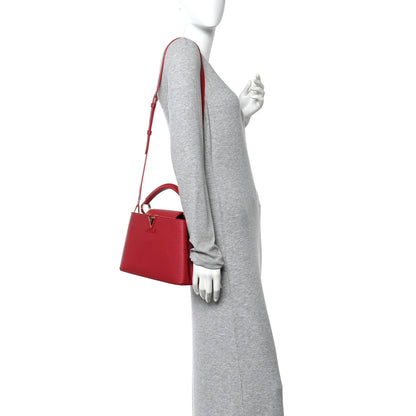 Louis Vuitton Taurillon Capucines BB Scarlet Red 2 of 9