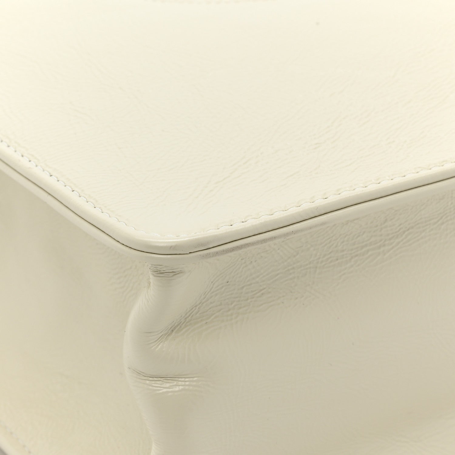 Chanel Shiny Aged Calfskin North South Shopping Bag White 10 of 13