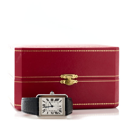 Cartier Stainless Steel Alligator 31mm Tank Solo Automatic Watch 5 of 5