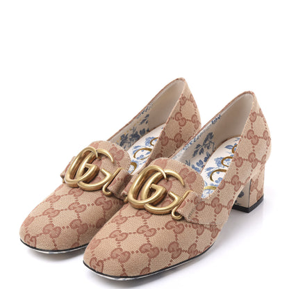 Gucci Monogram GG Victoire 55mm Loafer Pumps 35.5 Beige Ruggine 2 of 9