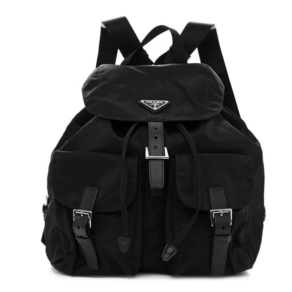 Prada Tessuto Nylon Saffiano Medium Backpack Black 1 of 9