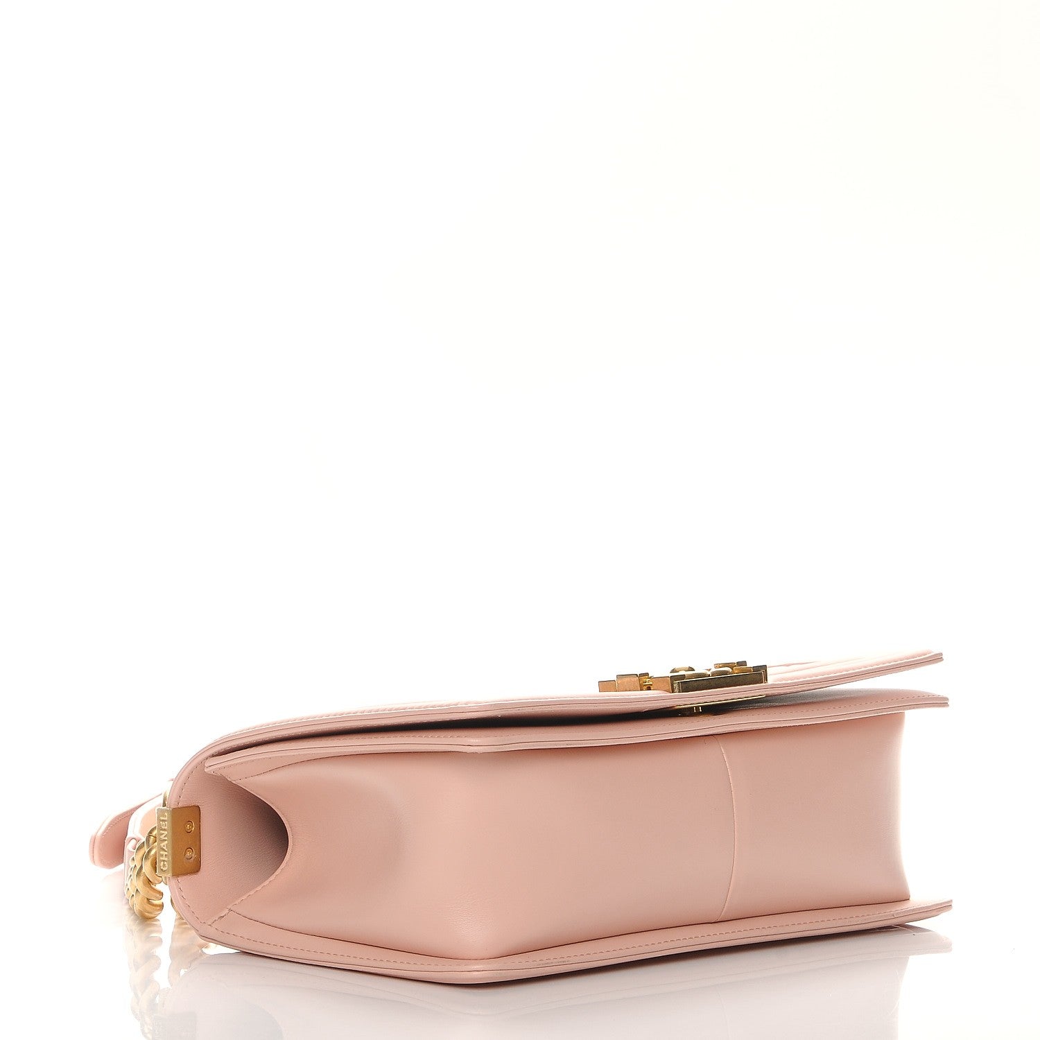 Chanel Calfskin Painted Chevron Embossed Medium Boy Flap Pink 4 of 9