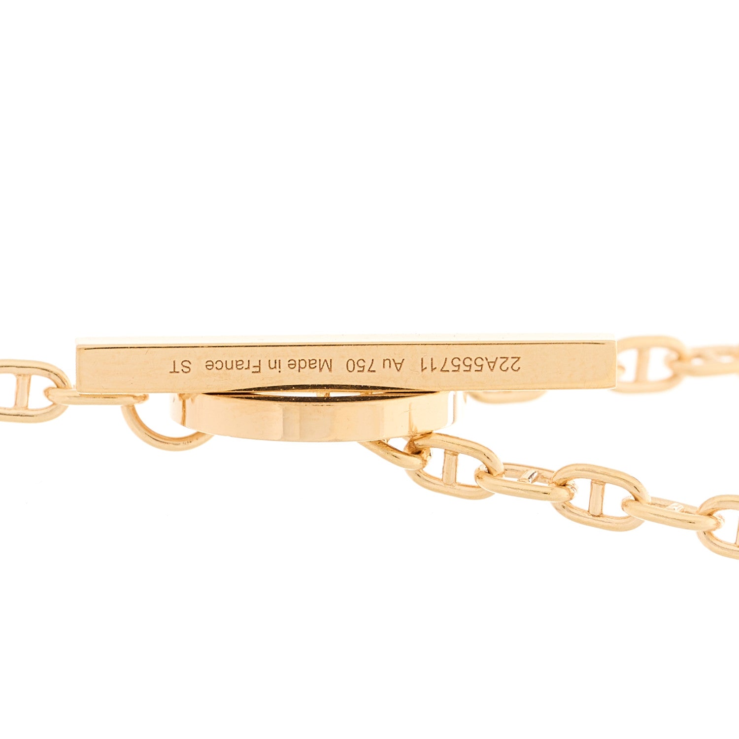 Hermes 18K Rose Gold Diamond GM Chaine D'Ancre Contour Pendant Necklace ST 4 of 7