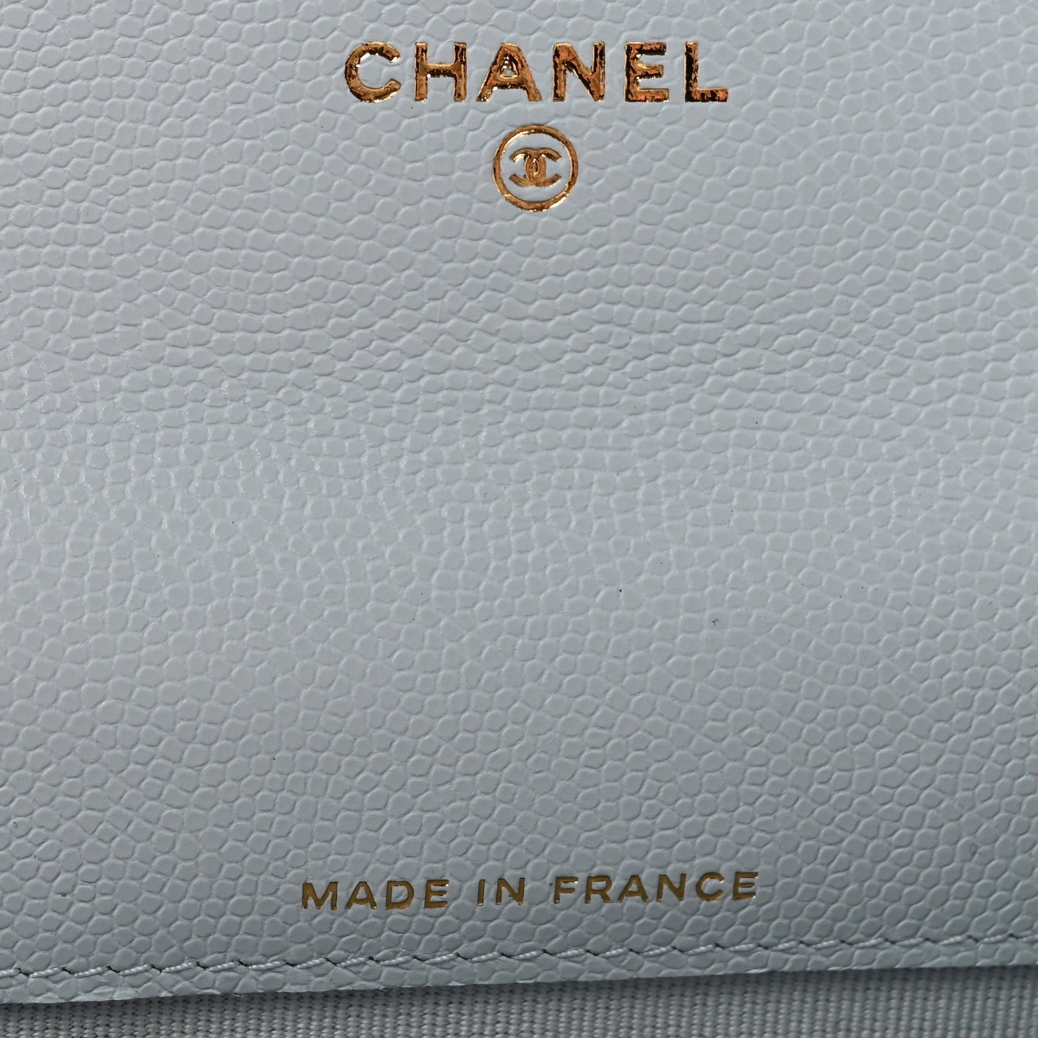 Chanel Caviar Quilted Crystal CC Flap Card Holder Light Blue 6 of 8