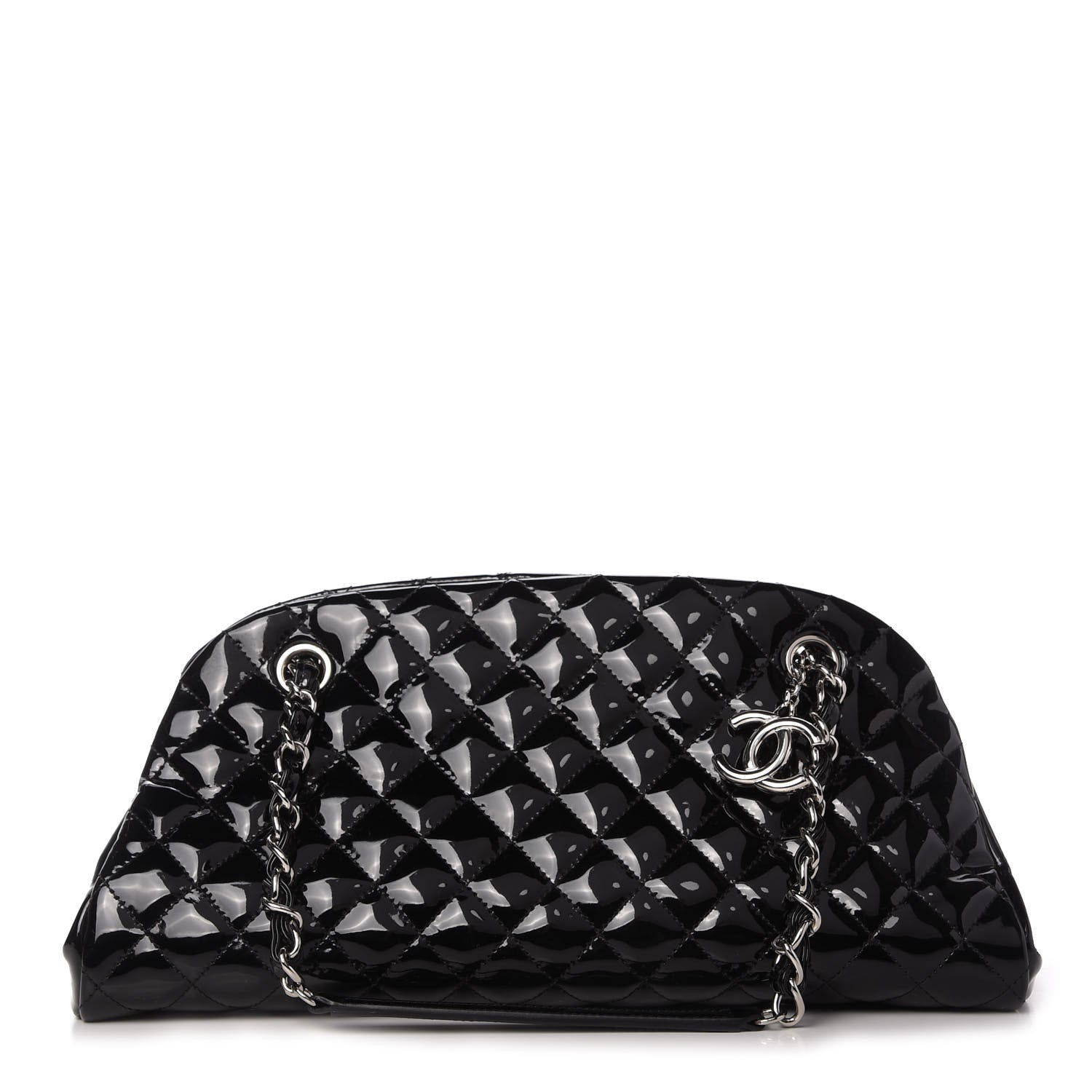 Chanel Patent Quilted Medium Just Mademoiselle Bowling Bag Black 1 of 10