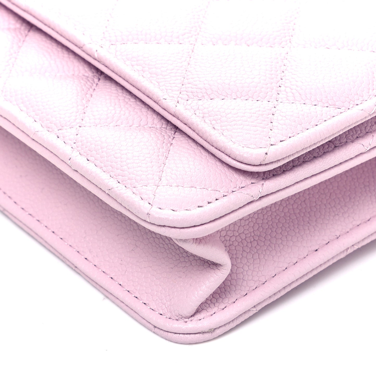 Caviar Quilted Tiny CC Wallet On Chain WOC Light Pink