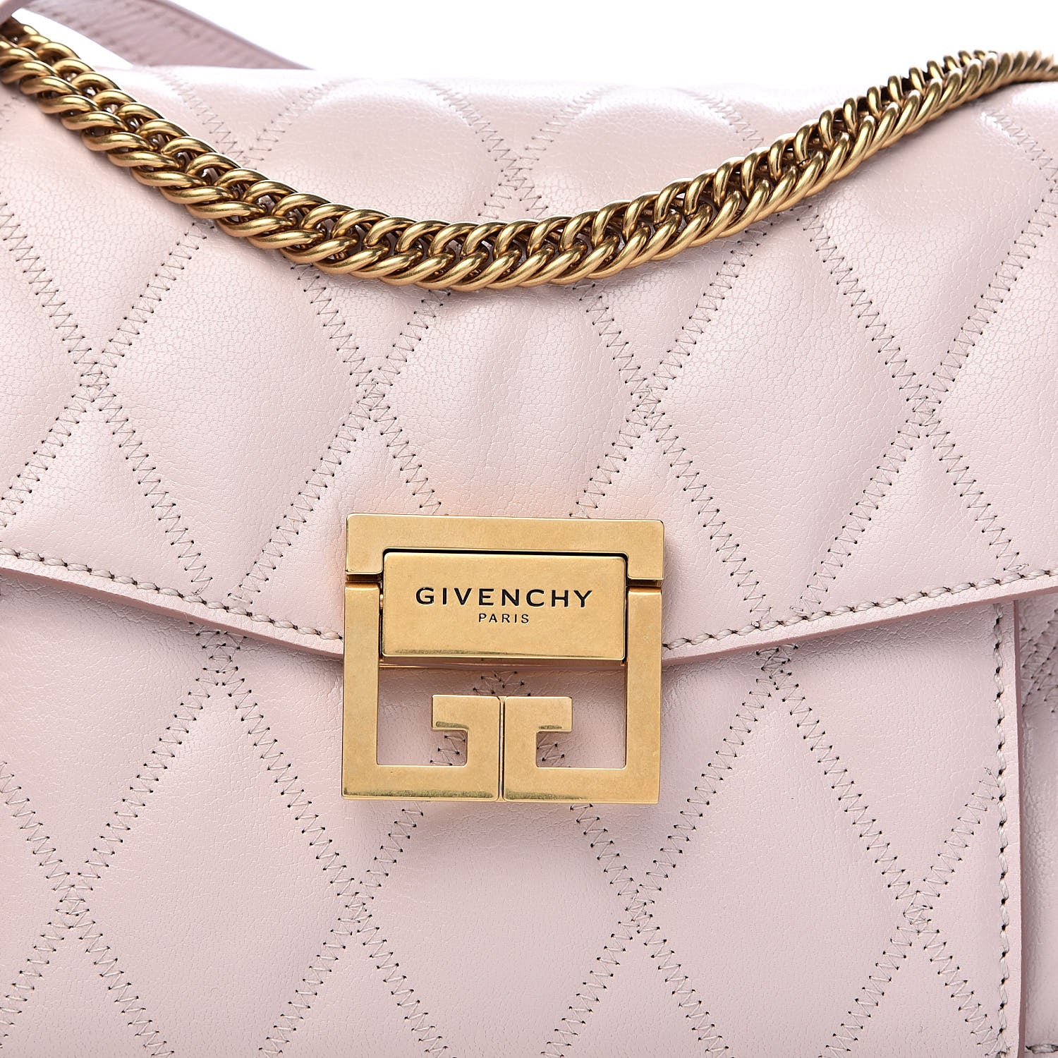 Givenchy Goatskin Quilted Small GV3 Shoulder Bag Natural 9 of 9