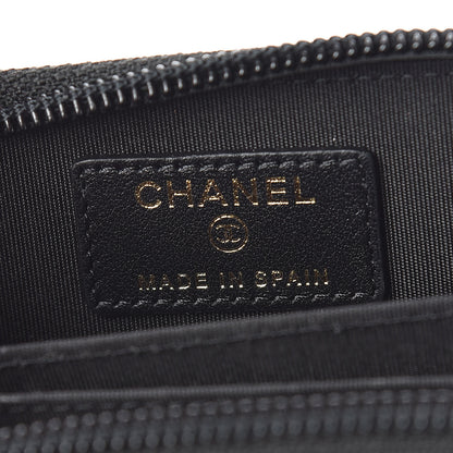 Chanel Caviar Quilted Boy Zip Around Coin Purse Wallet Black 6 of 8