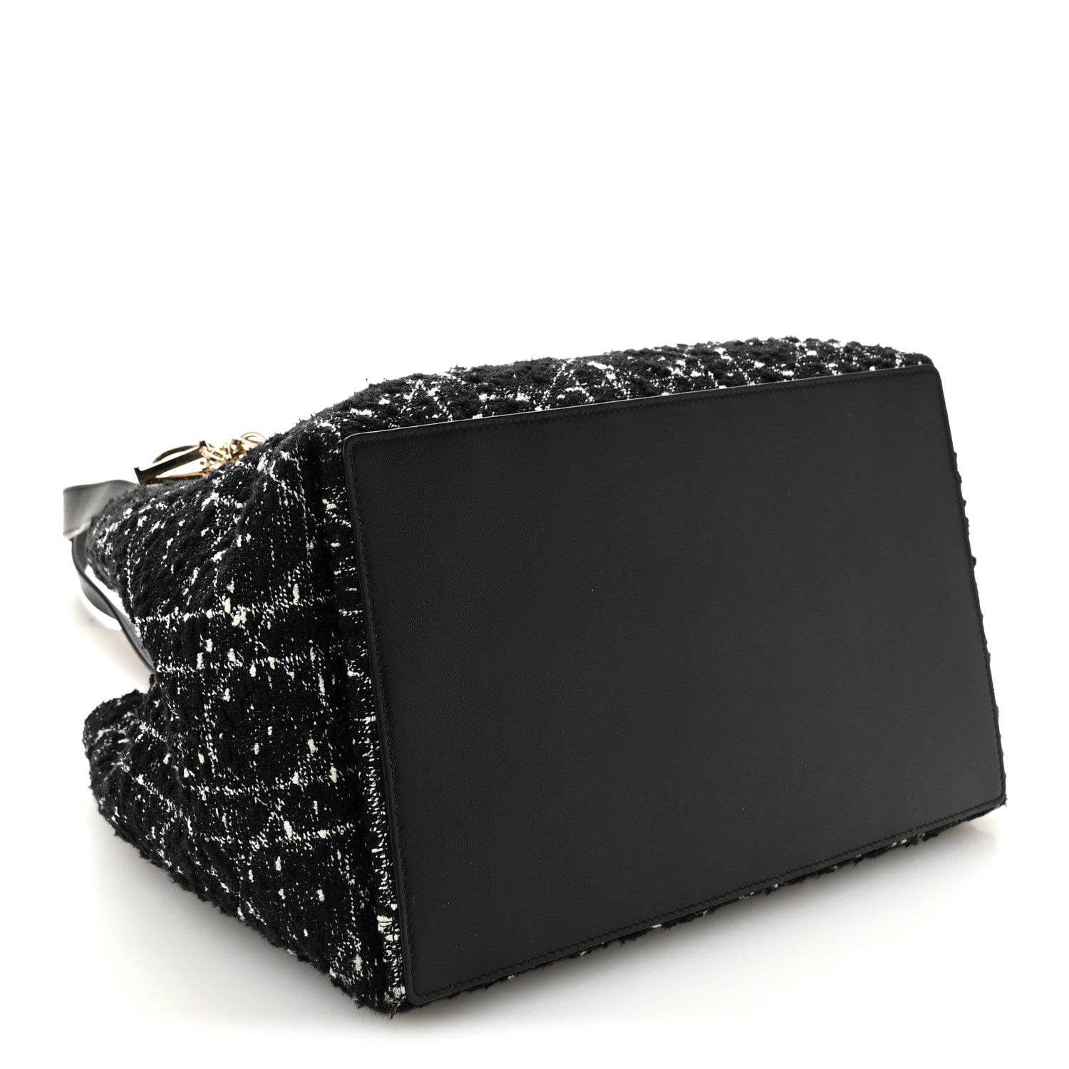 Christian Dior Calfskin Tweed Cannage Medium Toujours  Black White 9 of 23