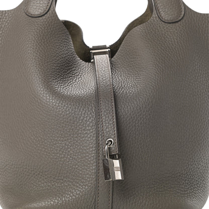 Hermes Taurillon Clemence Picotin Lock 22 MM Etain 8 of 13