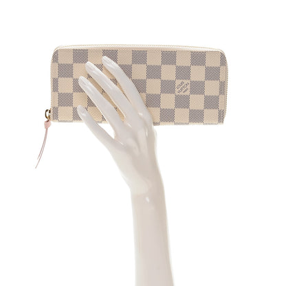 Louis Vuitton Damier Azur Clemence Wallet Rose Ballerine 2 of 6