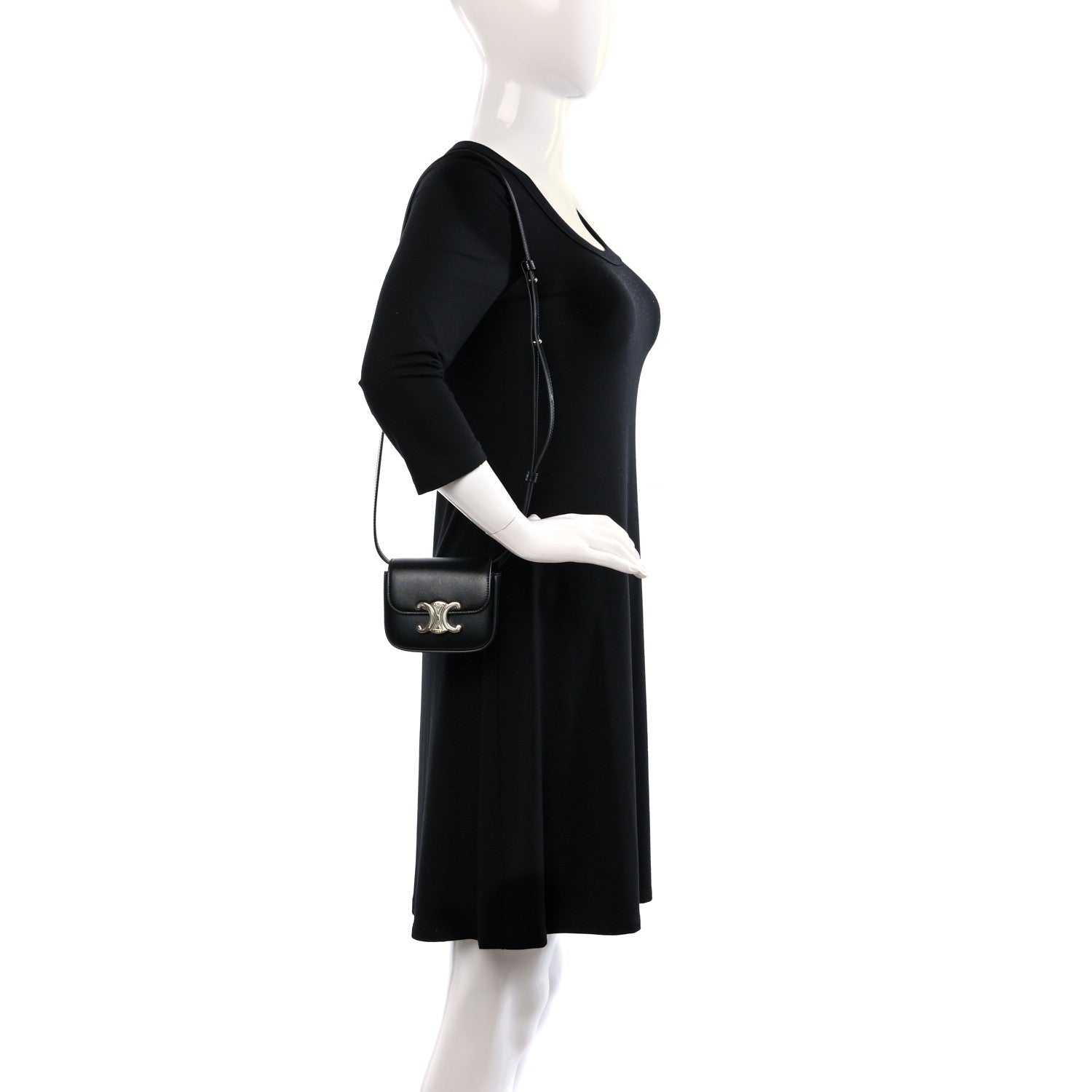 Celine Shiny Calfskin Mini Triomphe Black 2 of 12