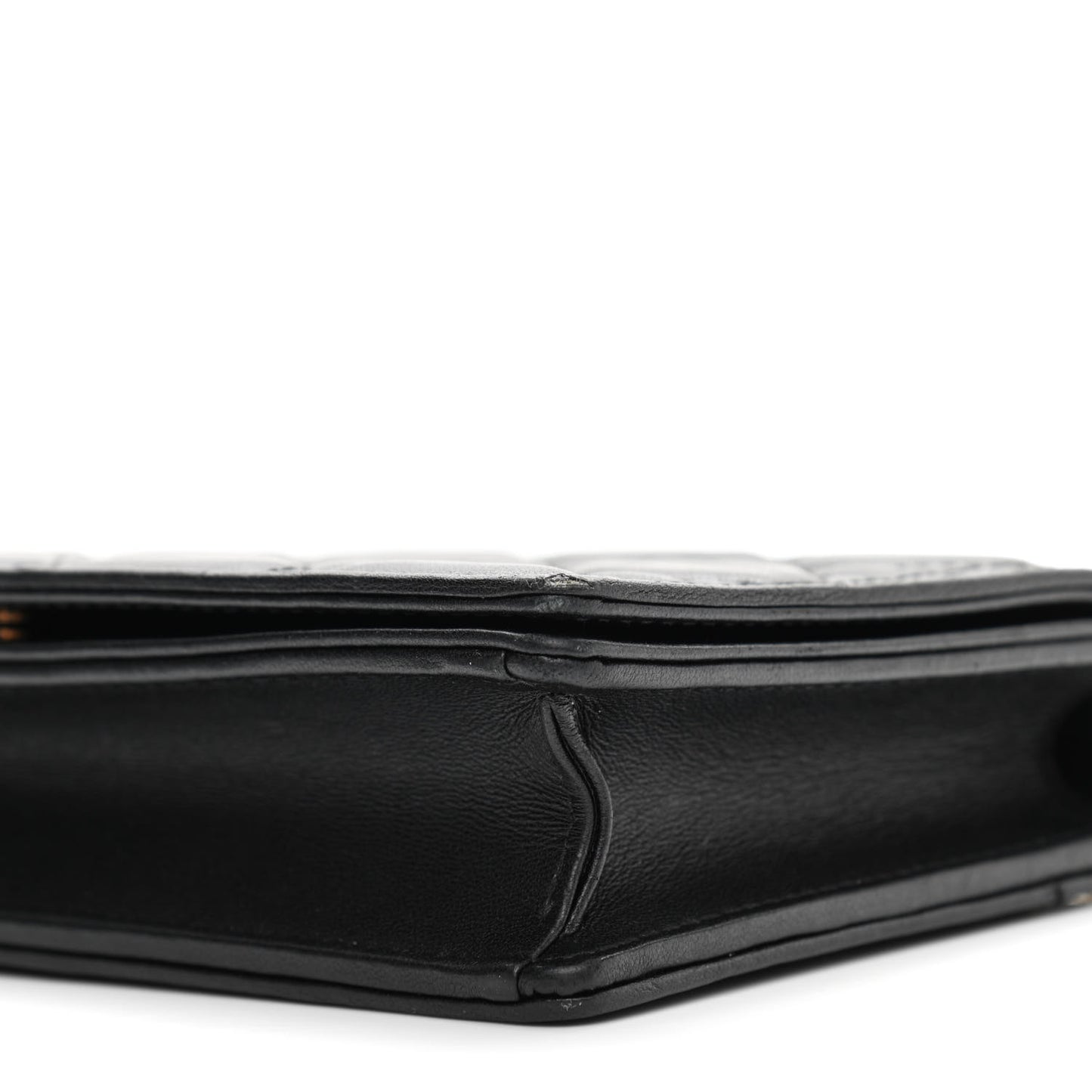 Lambskin Cannage Lady Dior Chain Wallet Black