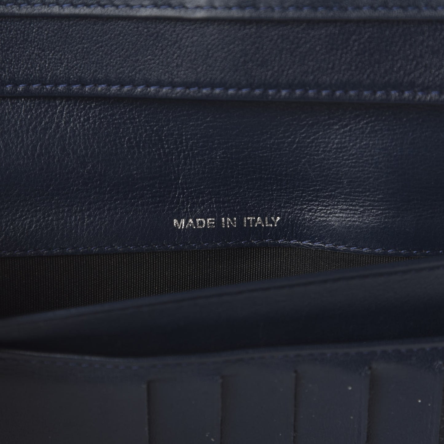 Caviar CC Long Flap French Wallet Navy Blue