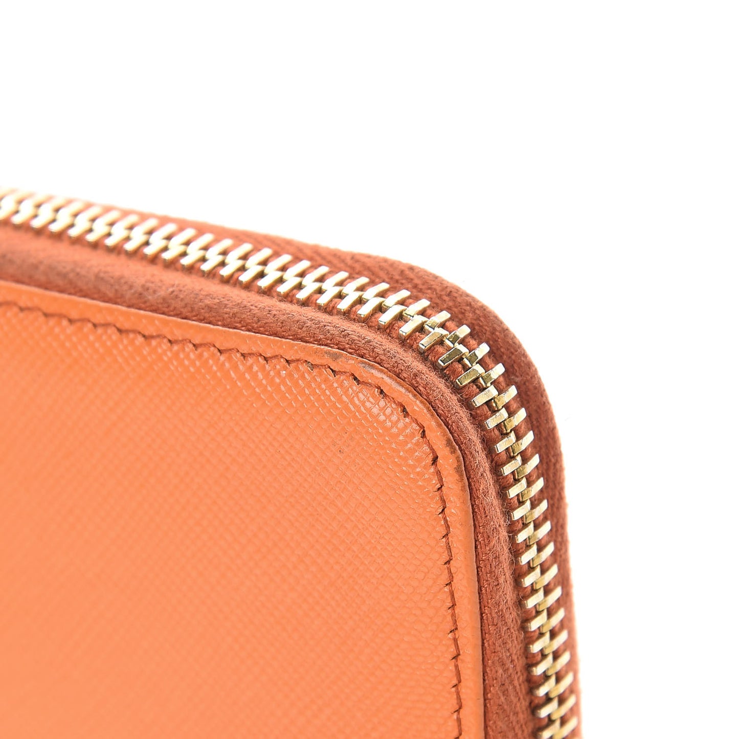 Saffiano Metal Zip Coin Purse Papaya