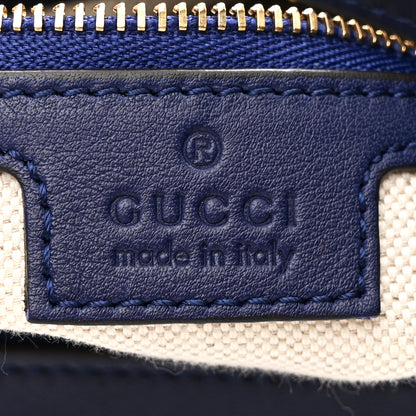 Gucci Aria Calfskin Web Large Attache Shoulder Bag Navy 6 of 10