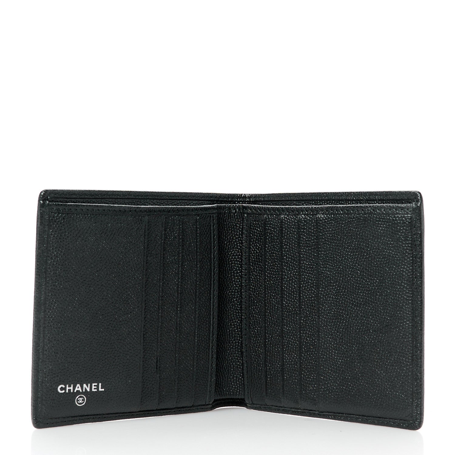 Chanel Caviar CC Button Bi-Fold Wallet Black 5 of 11