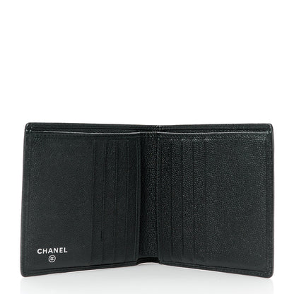 Chanel Caviar CC Button Bi-Fold Wallet Black 5 of 11