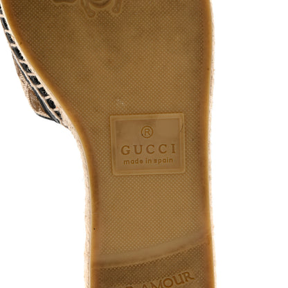Gucci Monogram Matelasse GG Marmont Espadrille 20mm Slide Sandals 37 Beige Ebony Black 8 of 13
