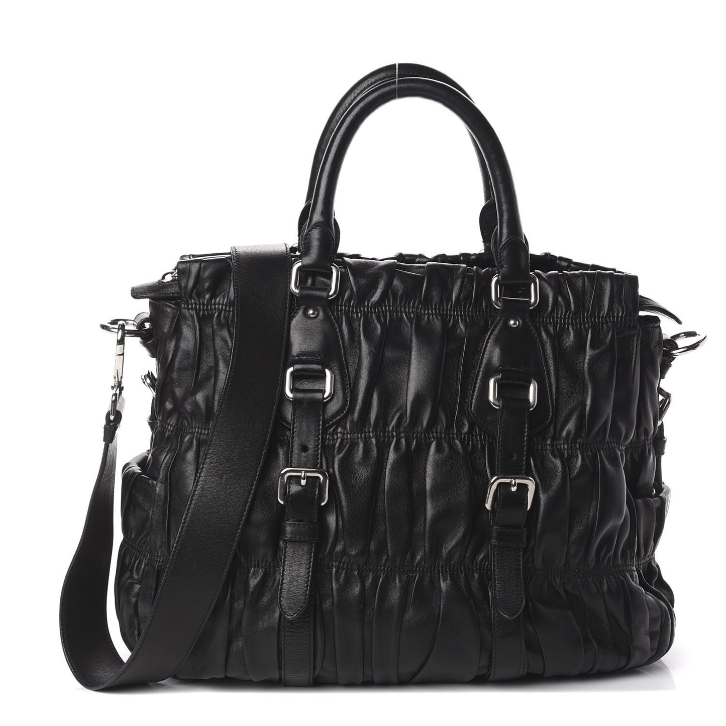 Nappa Gaufre Satchel Black