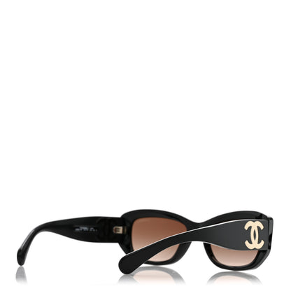 Chanel Acetate Rectangle Sunglasses 5493 Black Brown 4 of 8