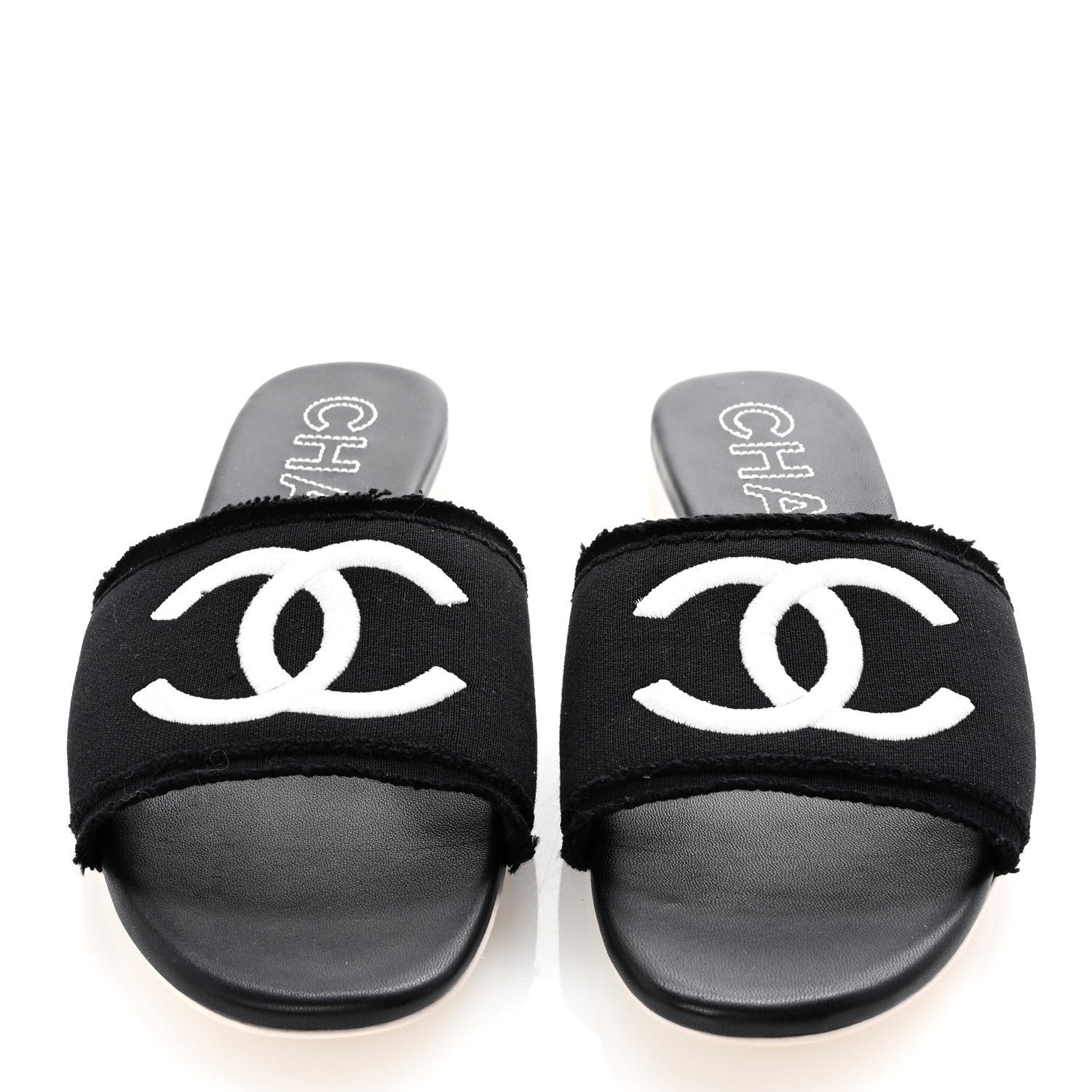 Chanel Jersey Knit CC Mules 39 Black 3 of 9