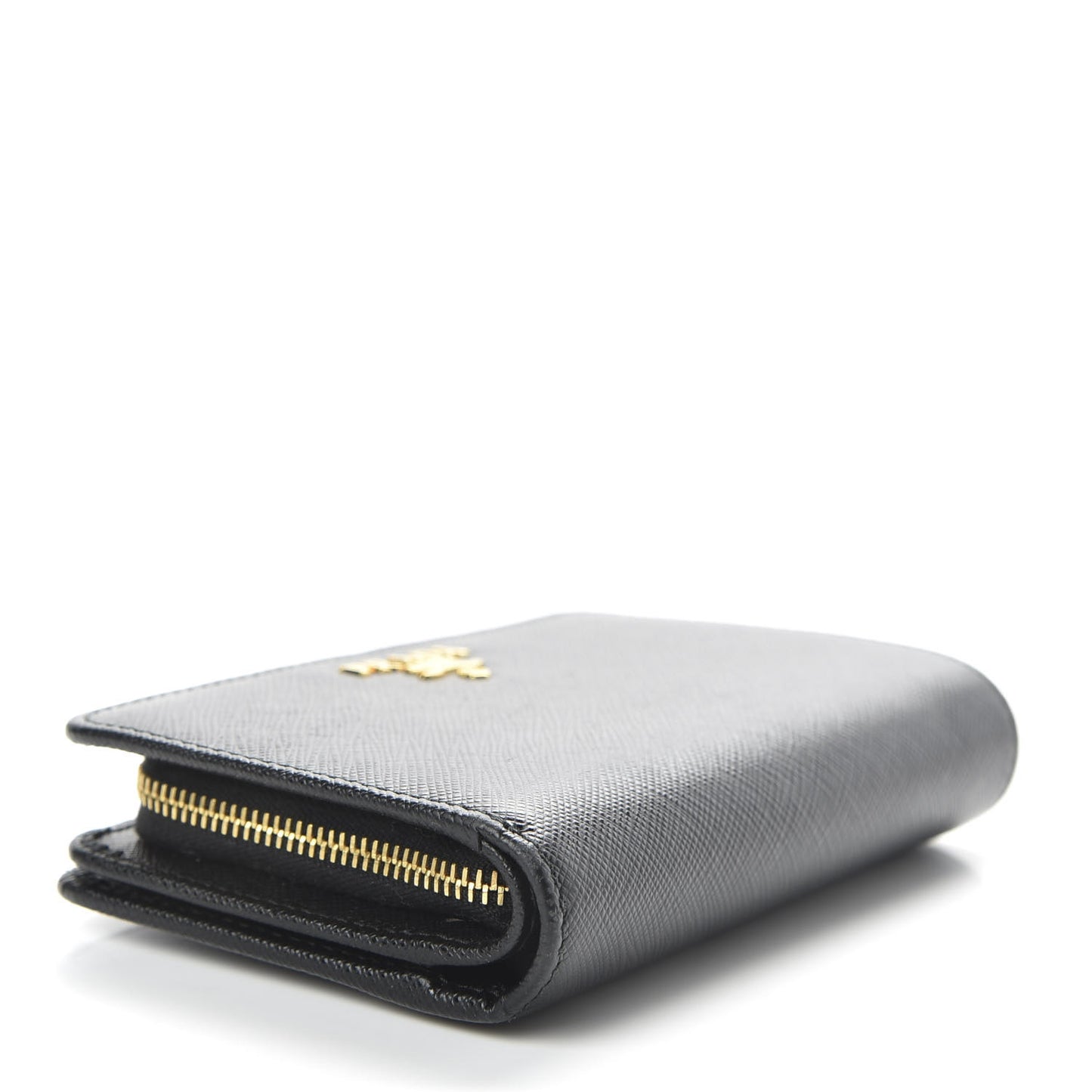 Saffiano Metal Compact Wallet Black