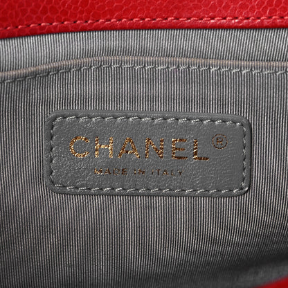 Chanel Caviar Quilted Medium Boy Flap Red 6 of 10