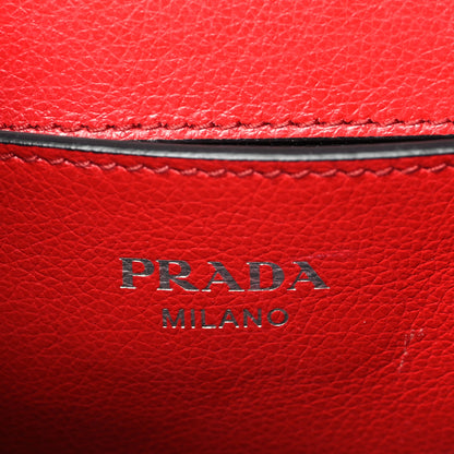 Prada Glace Calfskin Studded Sound Flap Crossbody Shoulder Bag Fuoco 6 of 8