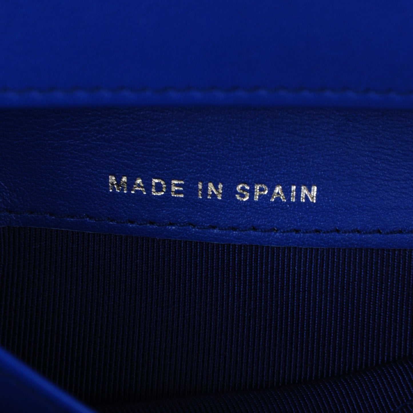 Patent Calfskin Quilted Yen Wallet Blue