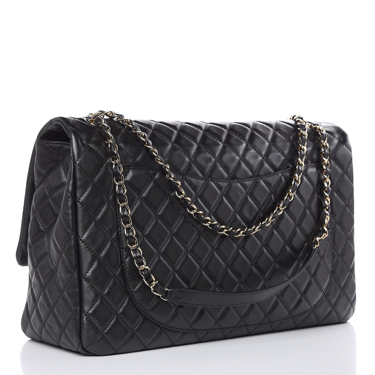 Chanel Metallized Calfskin Quilted XXL Travel Flap Bag Black 3 of 10