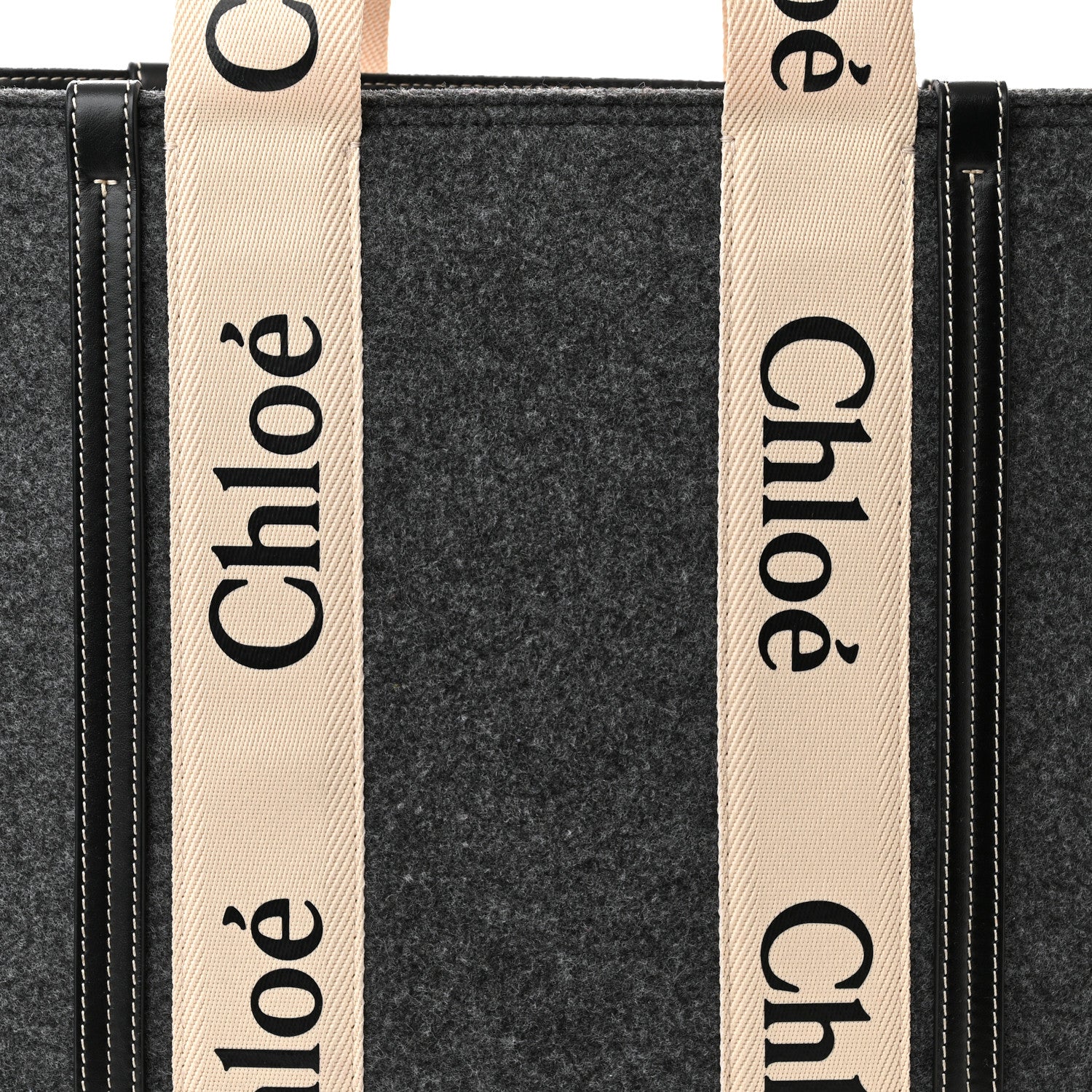 Chloe Felt Large Woody Ribbon Tote Cashmere Grey 7 of 10