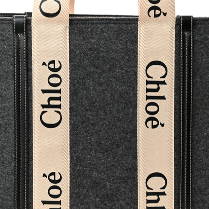 Chloe Felt Large Woody Ribbon Tote Cashmere Grey 7 of 10